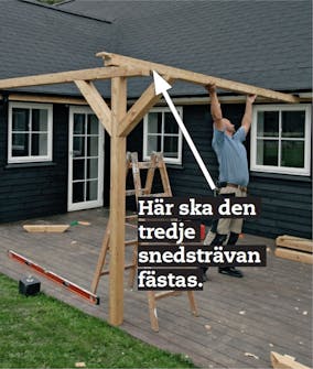 Segelduk: Lägg upp den mittersta överliggaren. Segelduk: Lägg upp den mittersta överliggaren.